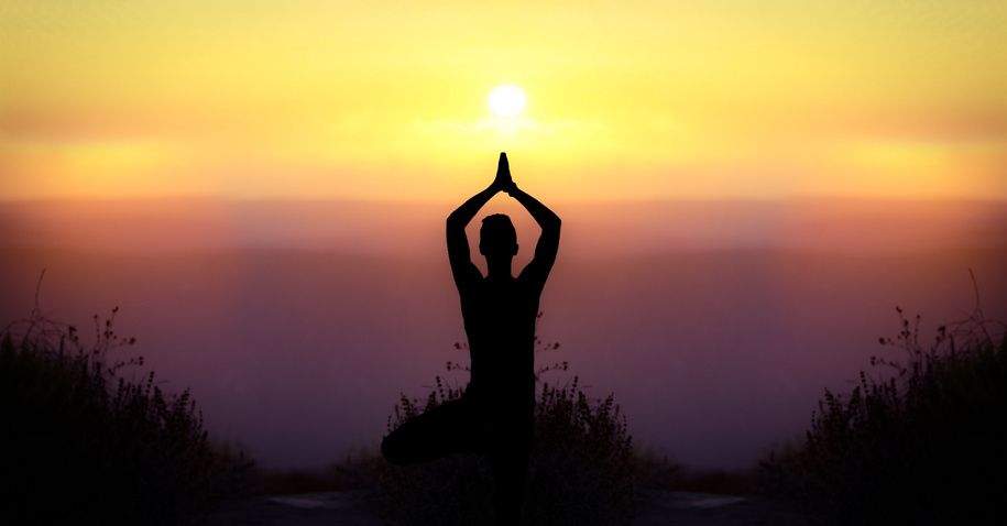 Yoga Pose at Sunset